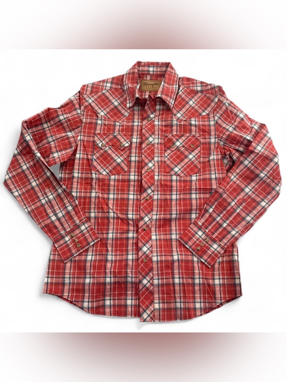 Wrangler Retro Red Plaid Western Snap Shirt